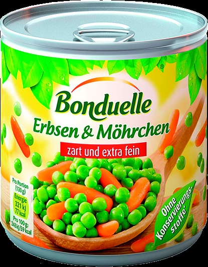 Erbsen extra fein mit Moehrchen   