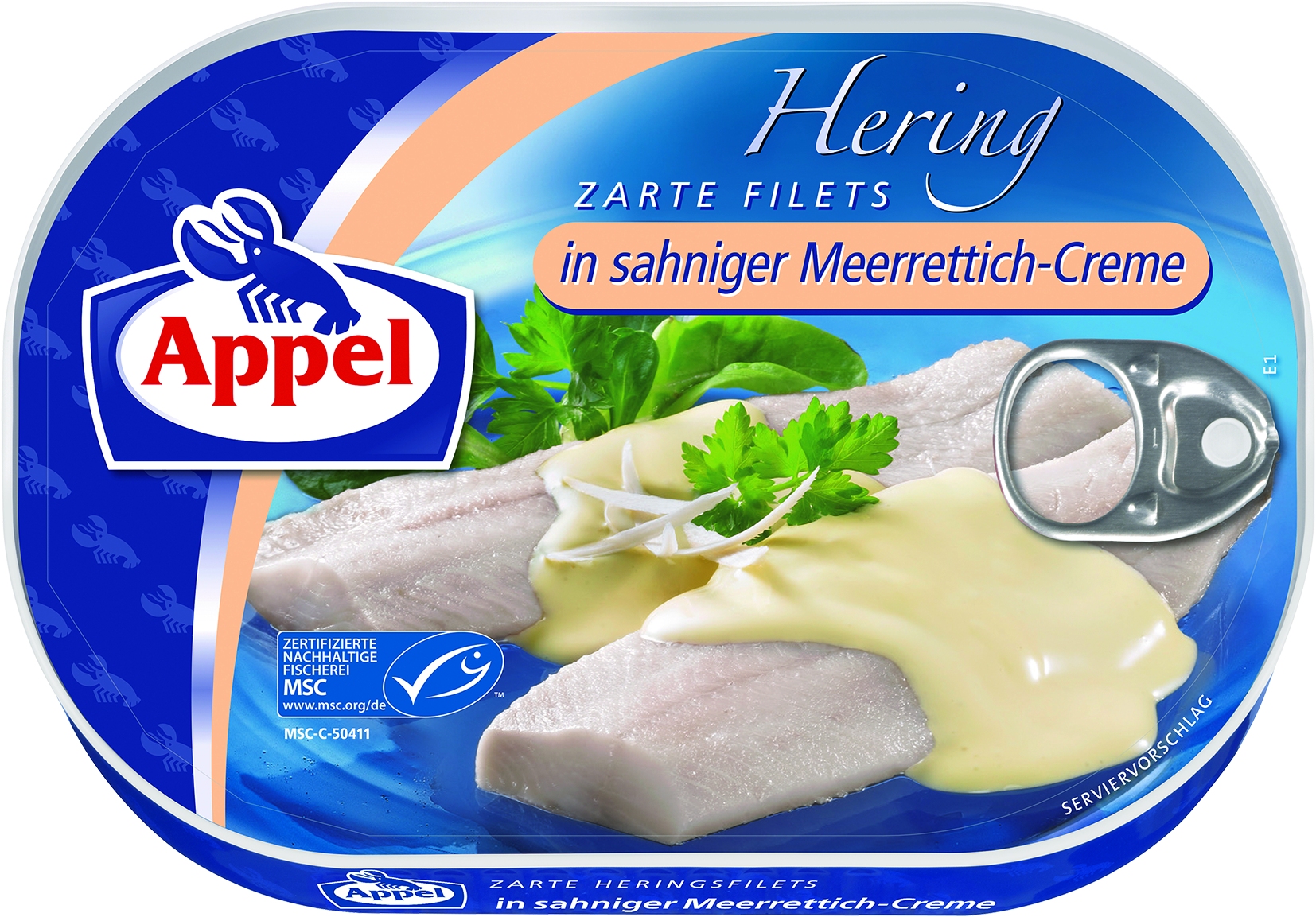 herring fillets in horseradish   