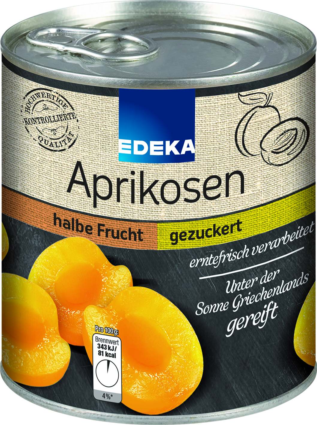 Aprikosen halbe Frucht   