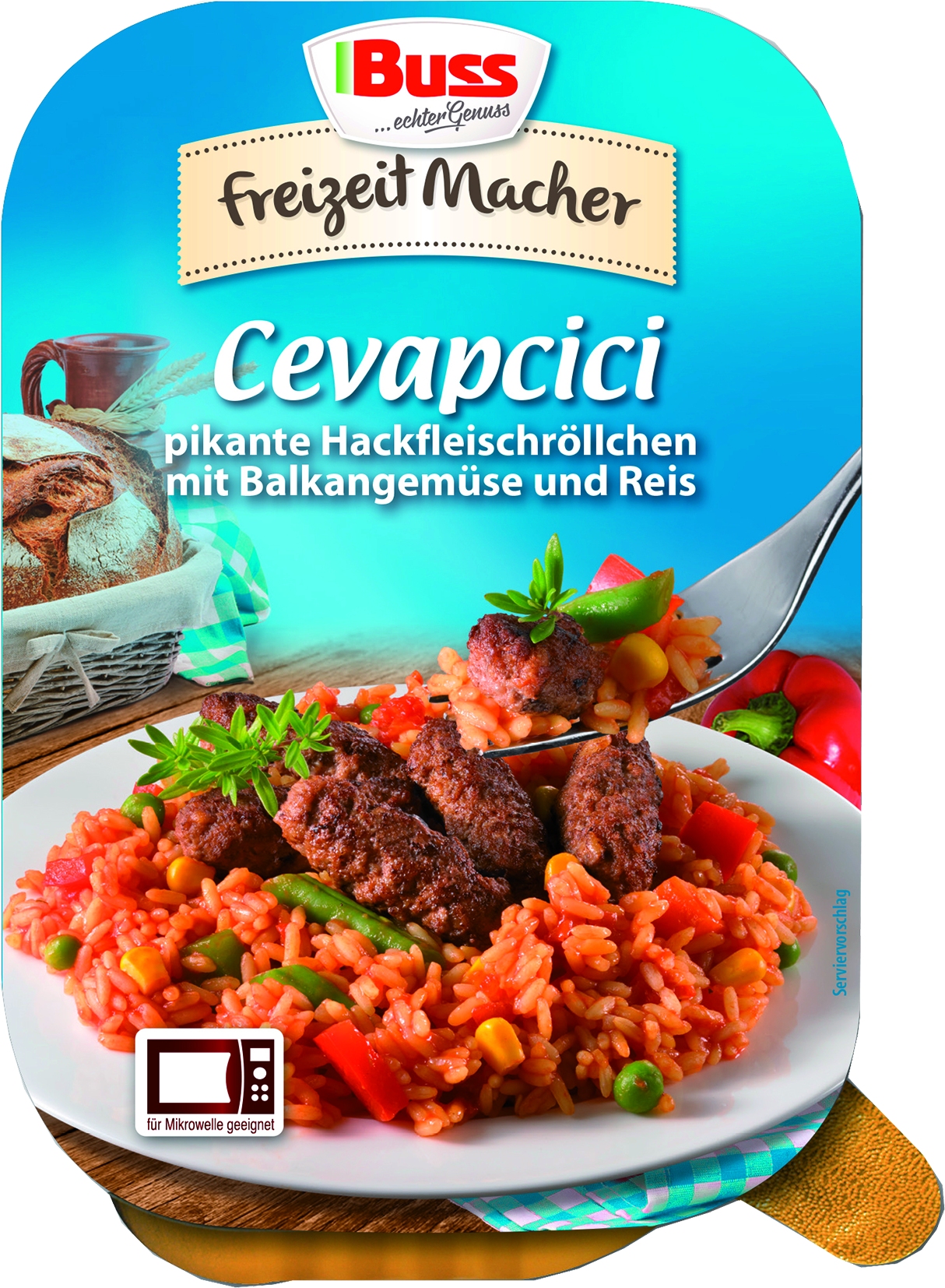 Cevapcici mit Balkangemuese und Reis   