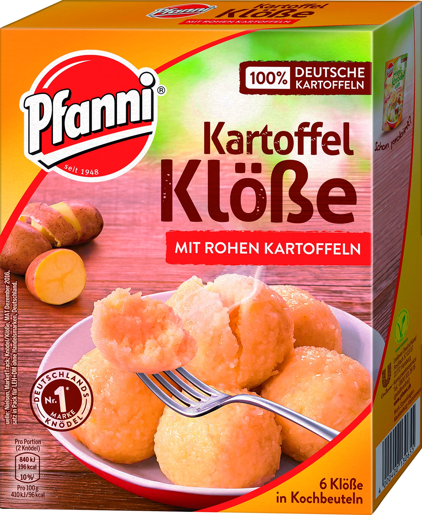 Rohe Knoedel in Kochbeutel 6 Stck.