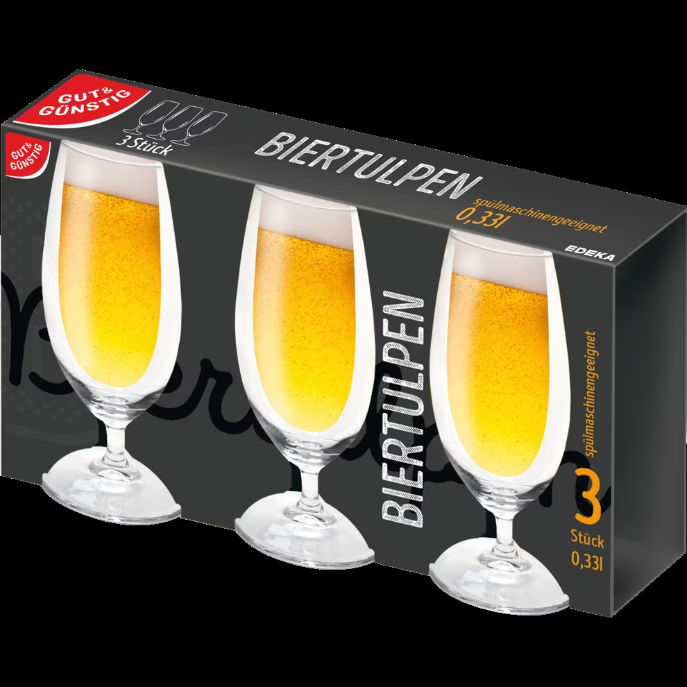 Bierglas Tulpe, 3er, 0,3L