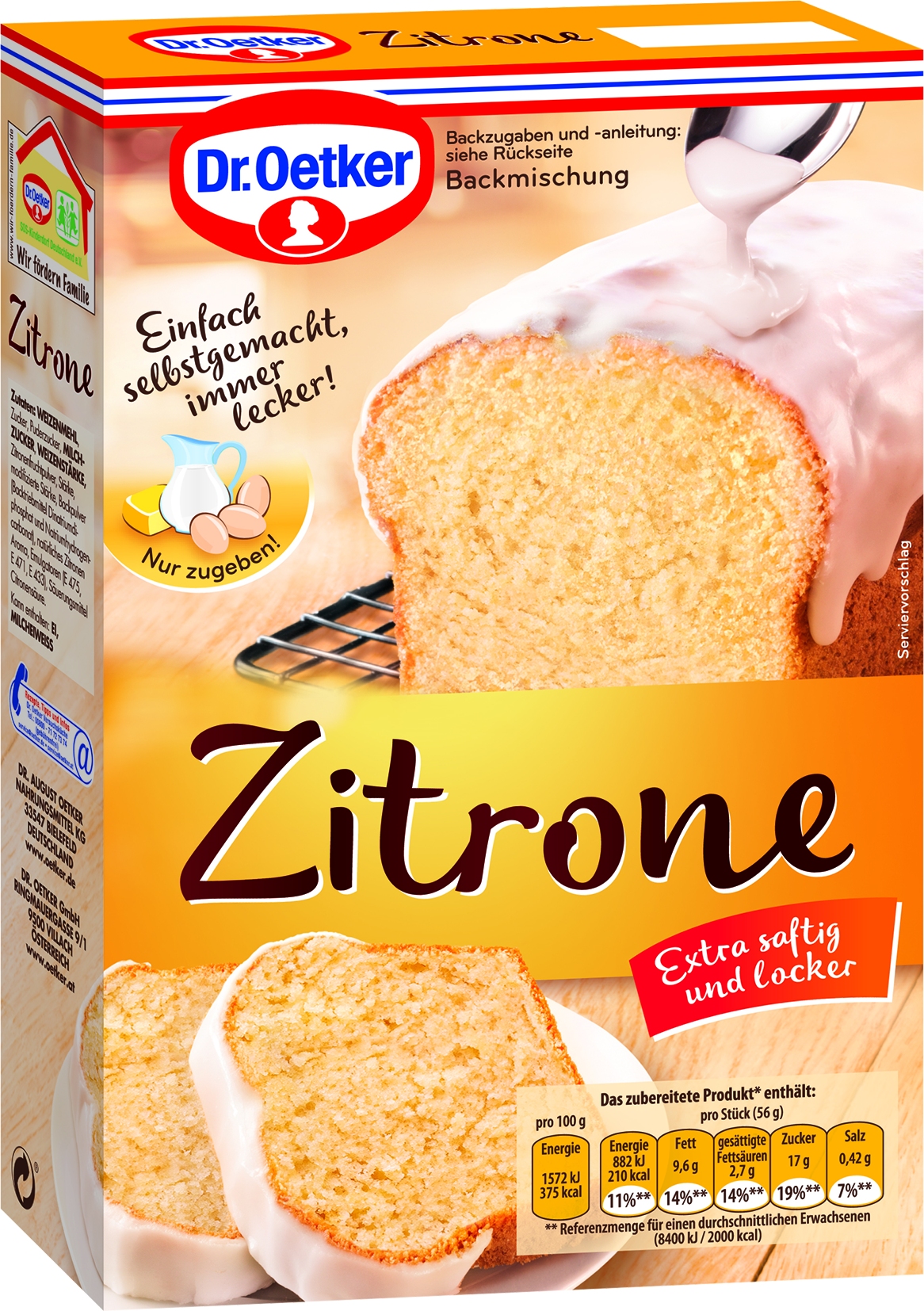 Zitronenkuchen mit Glasur   