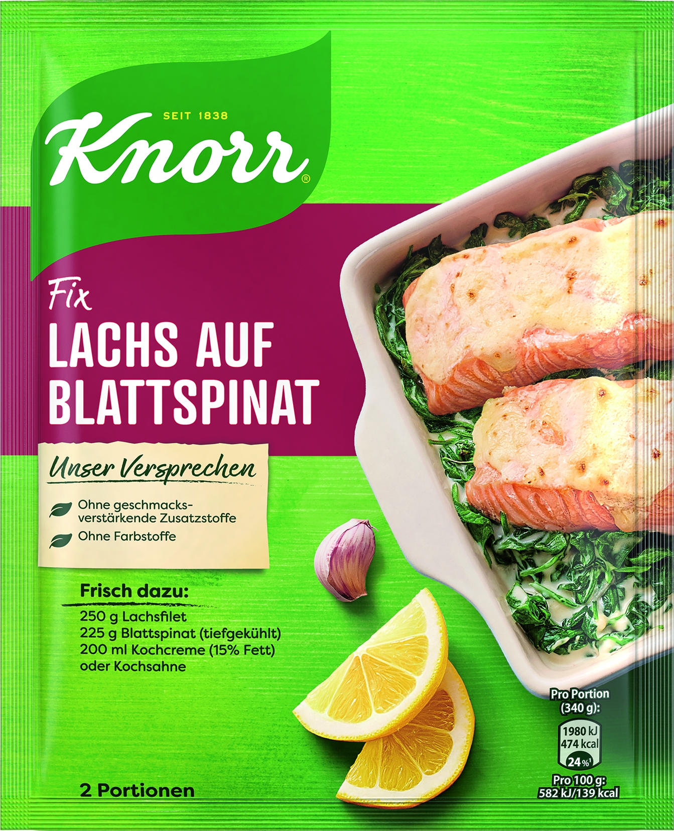 Fix Lachs auf Blattspinat   