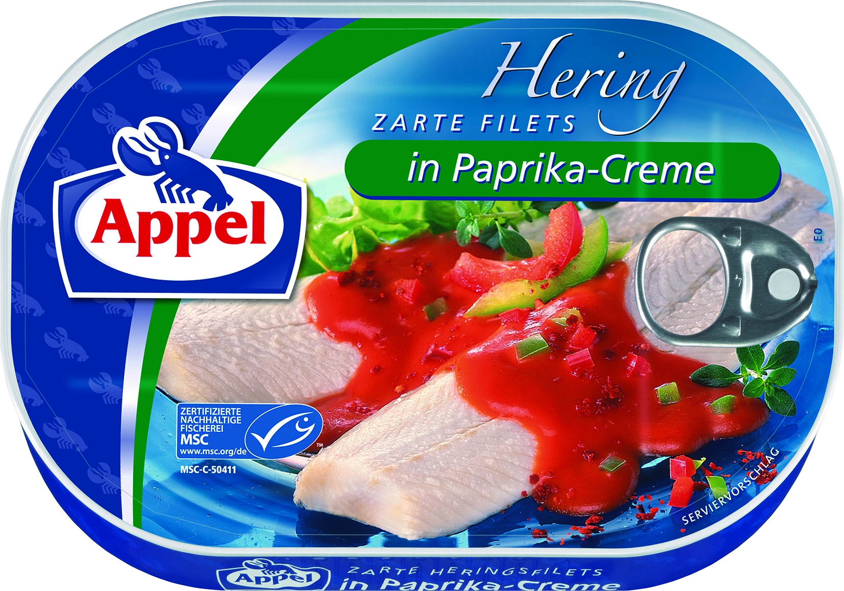 Herring fillets in paprika cream   