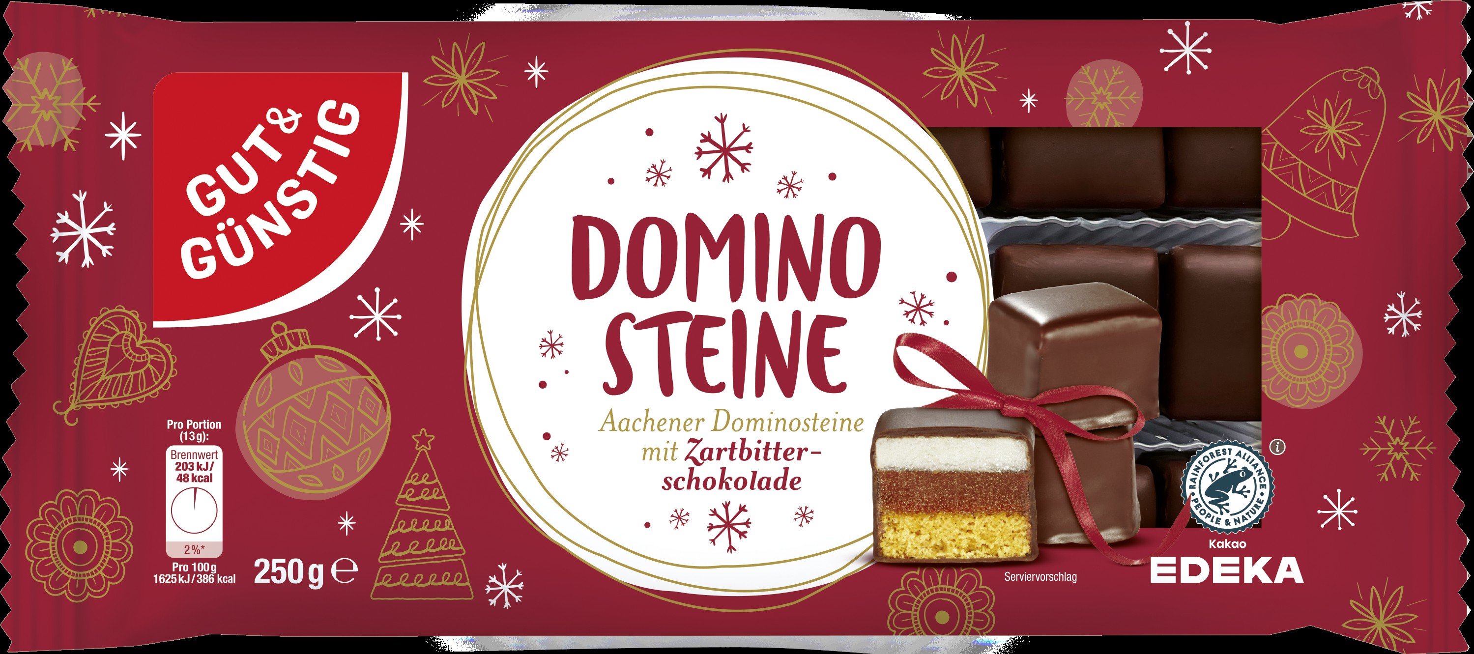 Dominosteine Zartbitter 250 g