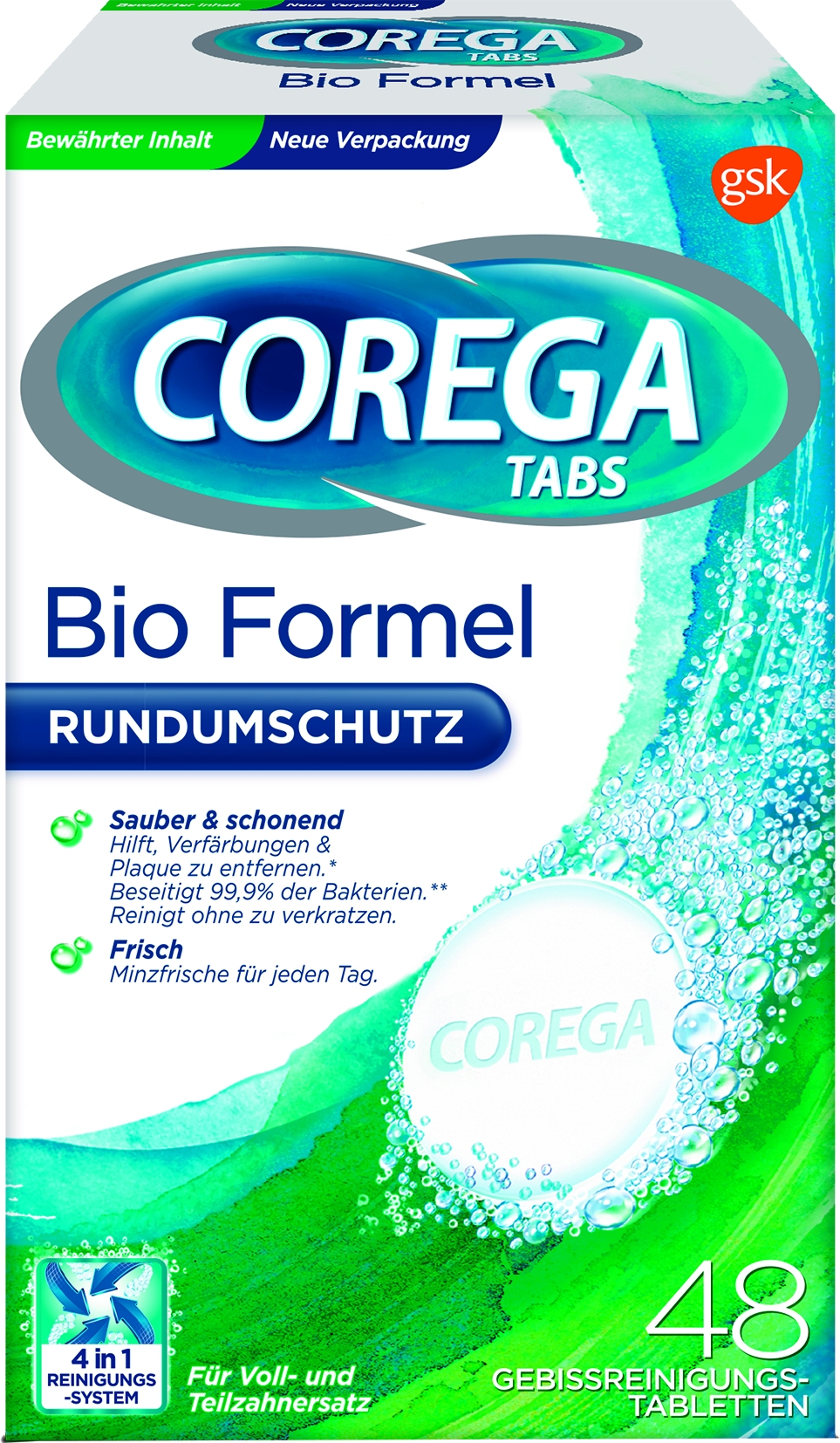 Corega Tabs mit Bioformel 136er