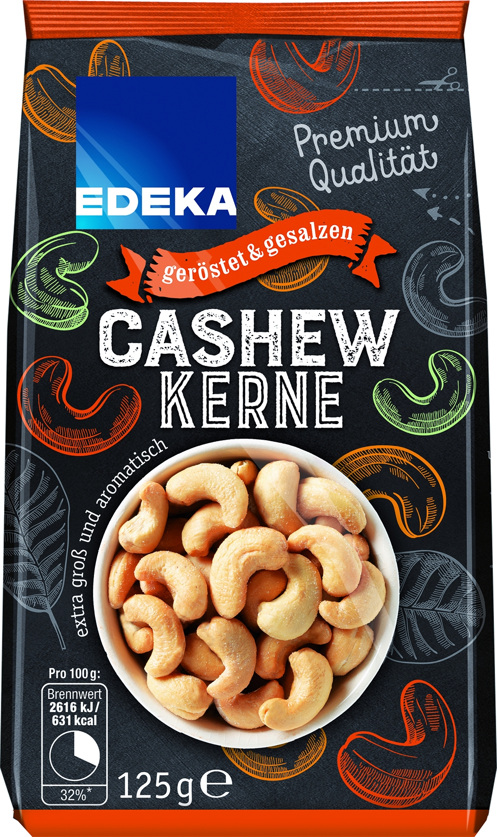 Cashew kernels roasted and salted   