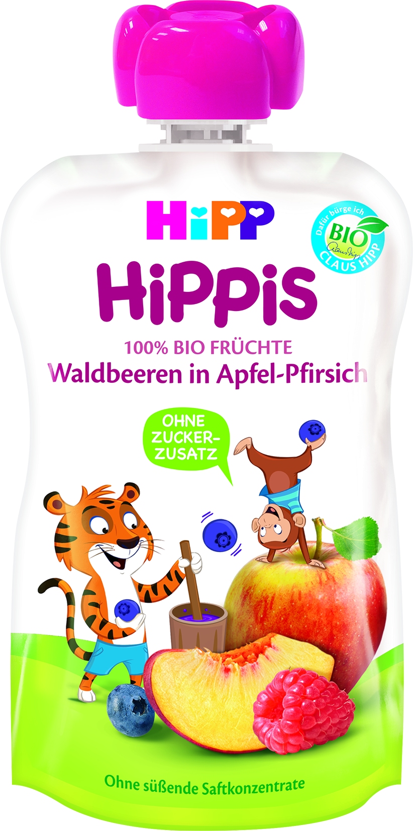 8525-01 Hippis Waldbeer/Apfel/Pfirsich