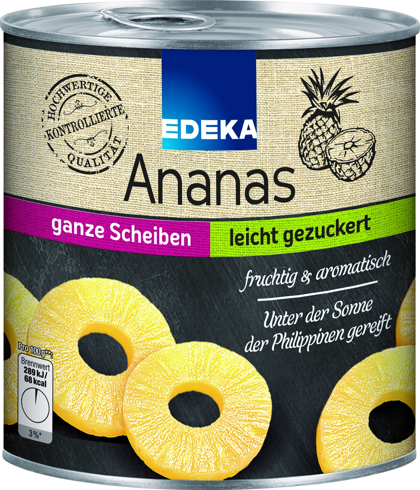 Ananas Scheiben gezuckert   