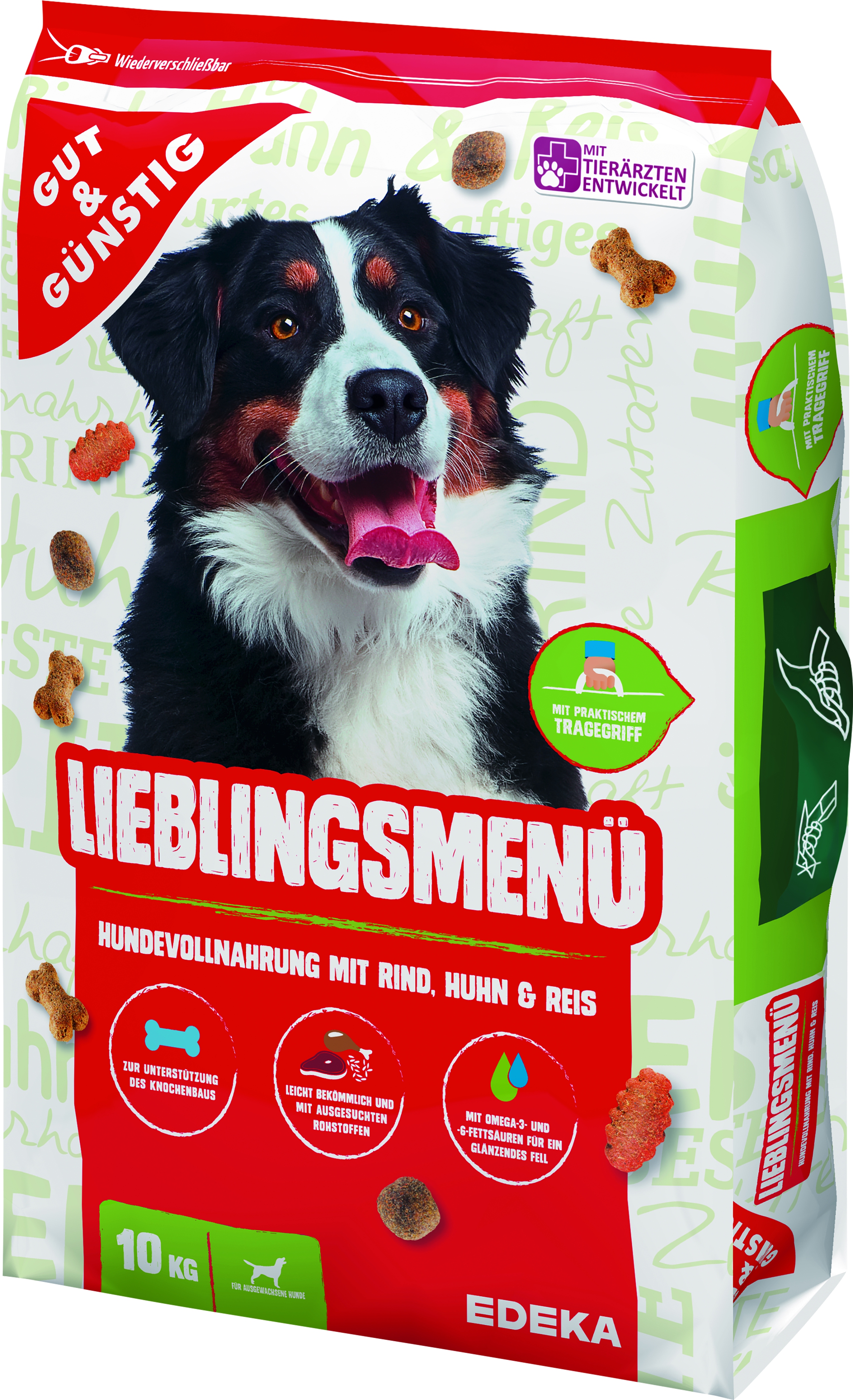 Dog dry food beef/poultry/grain   