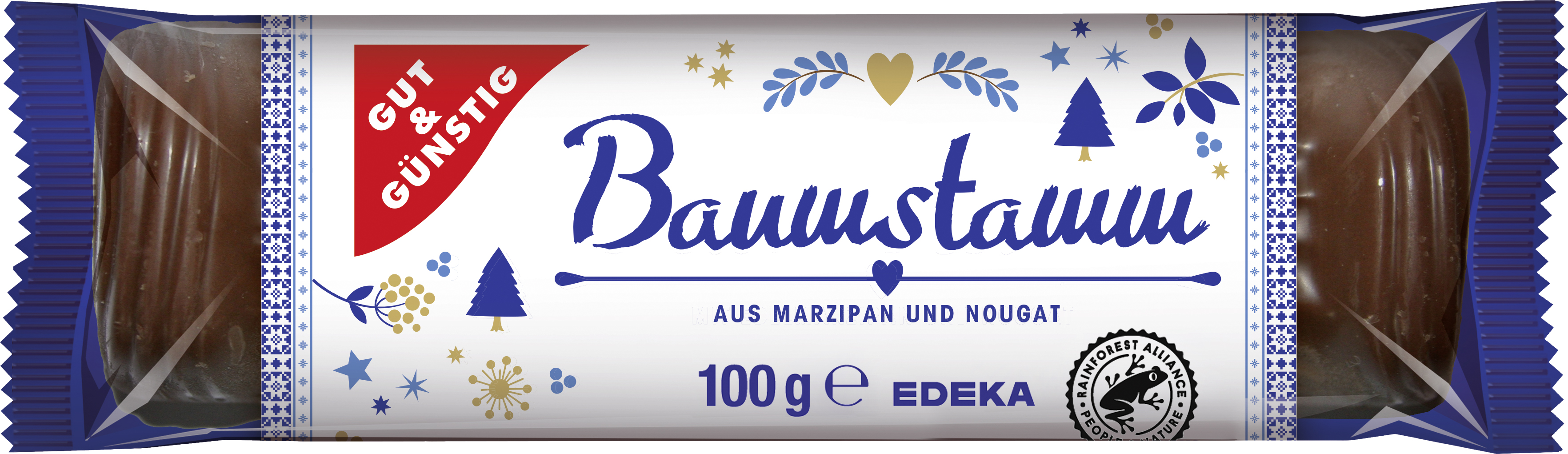Baumstamm mit Marzipan &amp; Nougat 100 g | 12004759