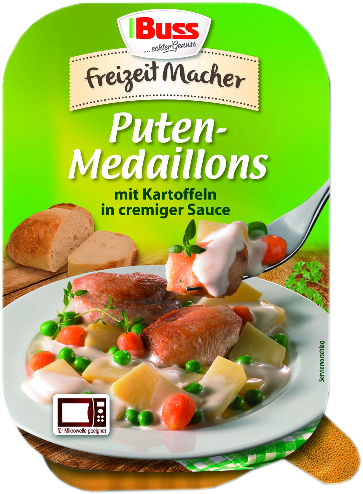 Putenmedaillons mit Kartoffeln   