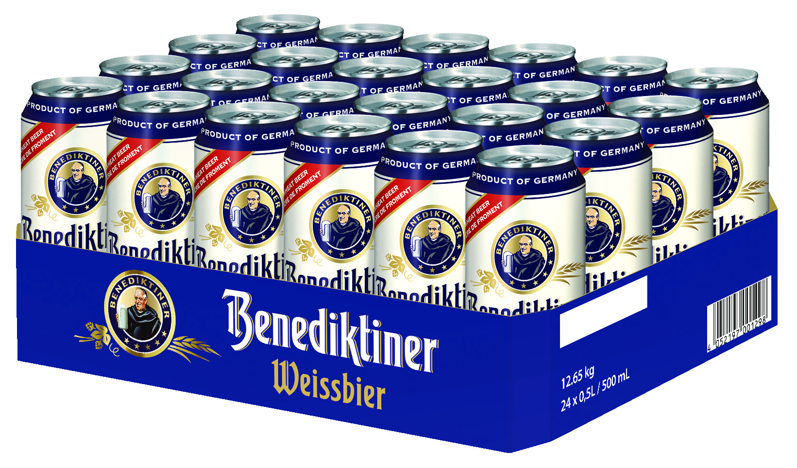 Benediktiner Weissbier, naturtrüb, 24 Ds x 0,50 Ltr