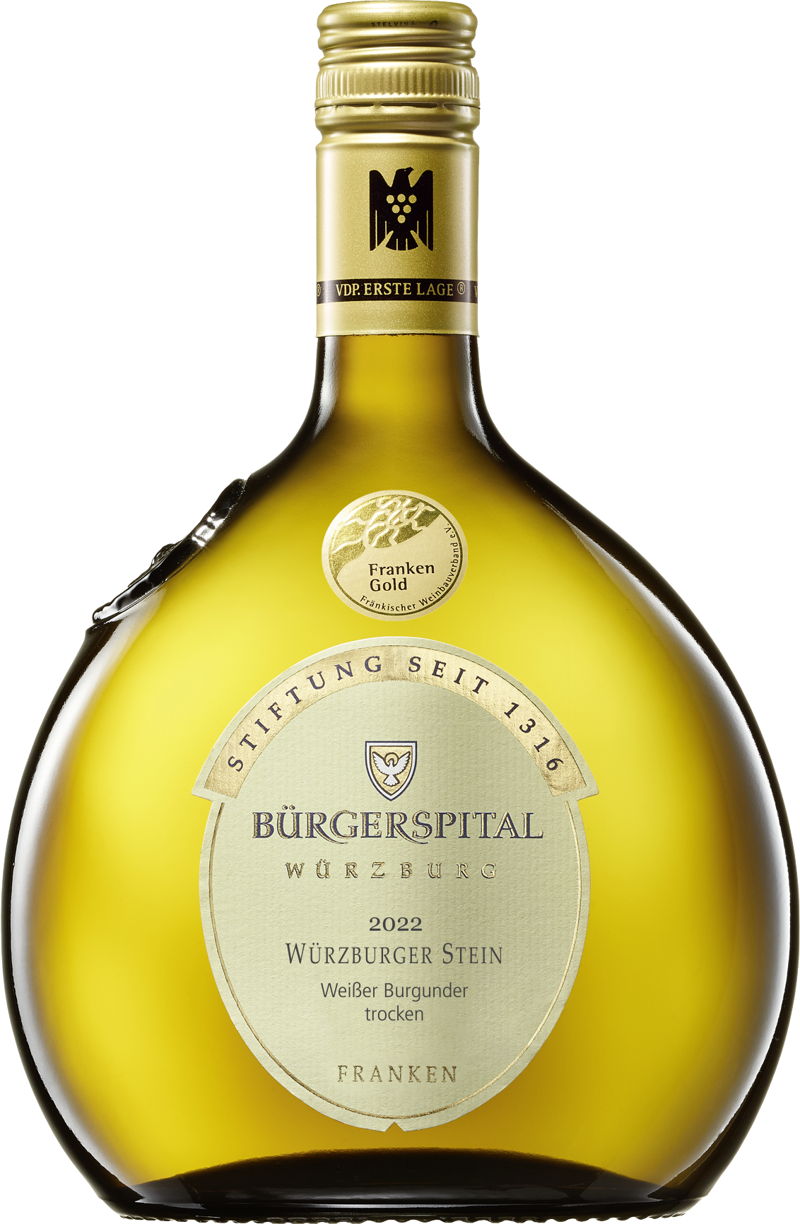 Bürgerspital, Würzburger Stein, Weißer Burgunder, VdP. Erste Lage, trocken, weiß   