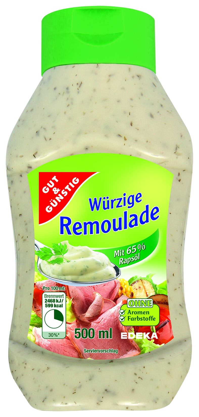 Remoulade, Kopfstandflasche   