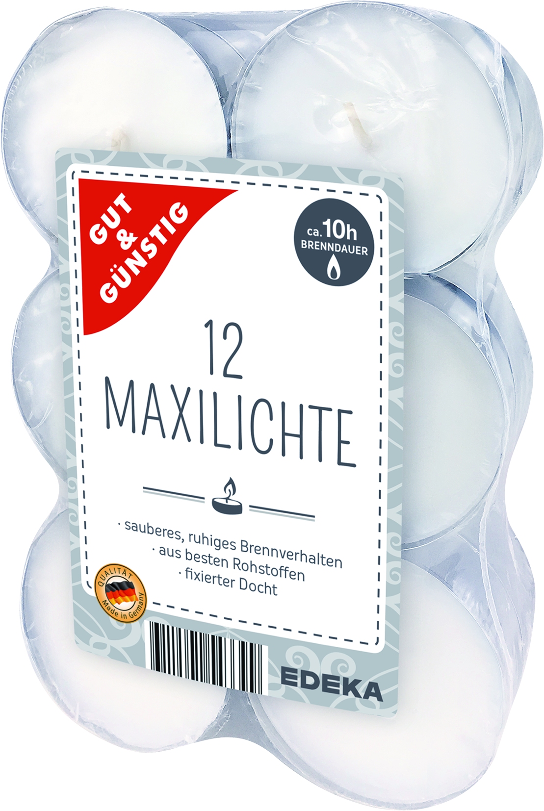 Teelicher Maxi weiss 12er