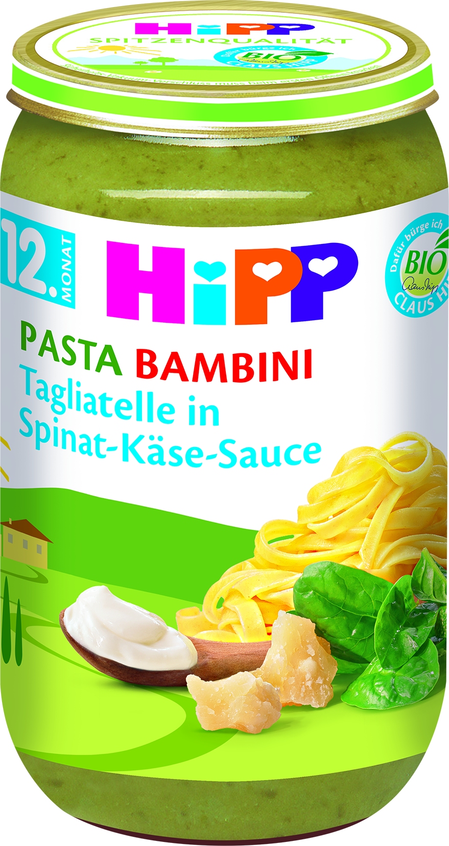 Bio 6710 Tagliatelle in Spinat-Käse-Soße