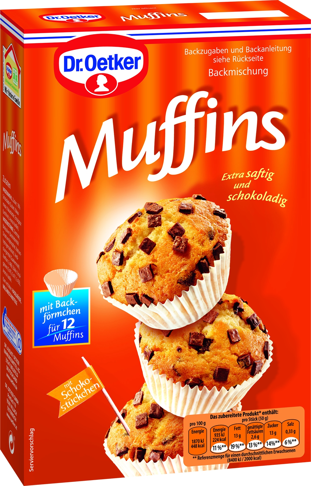 Backmischung fuer Muffins   