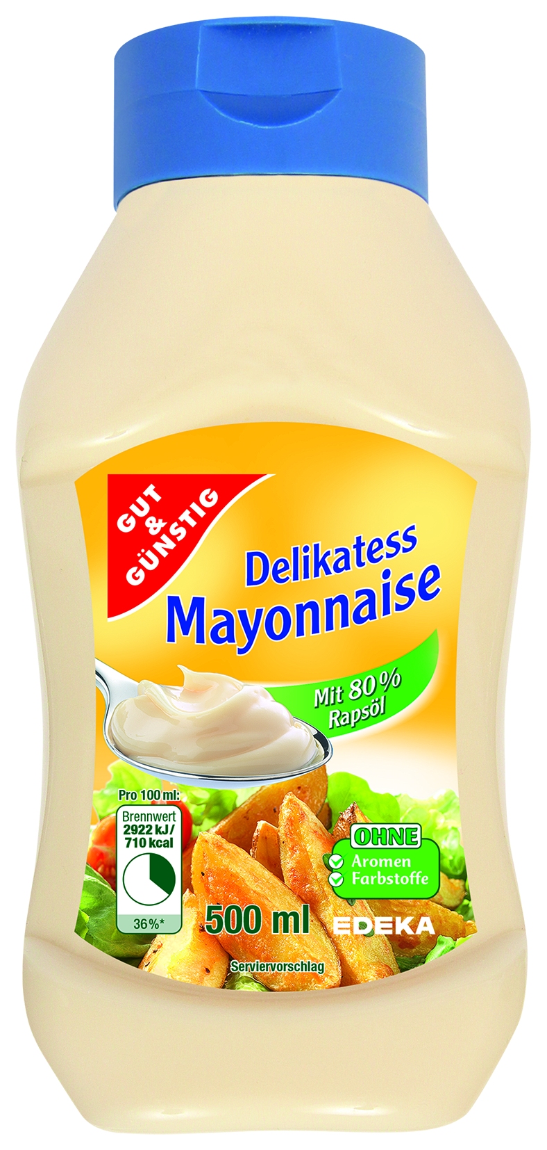 Delikatess Mayonnaise, Kopfstandflasche   