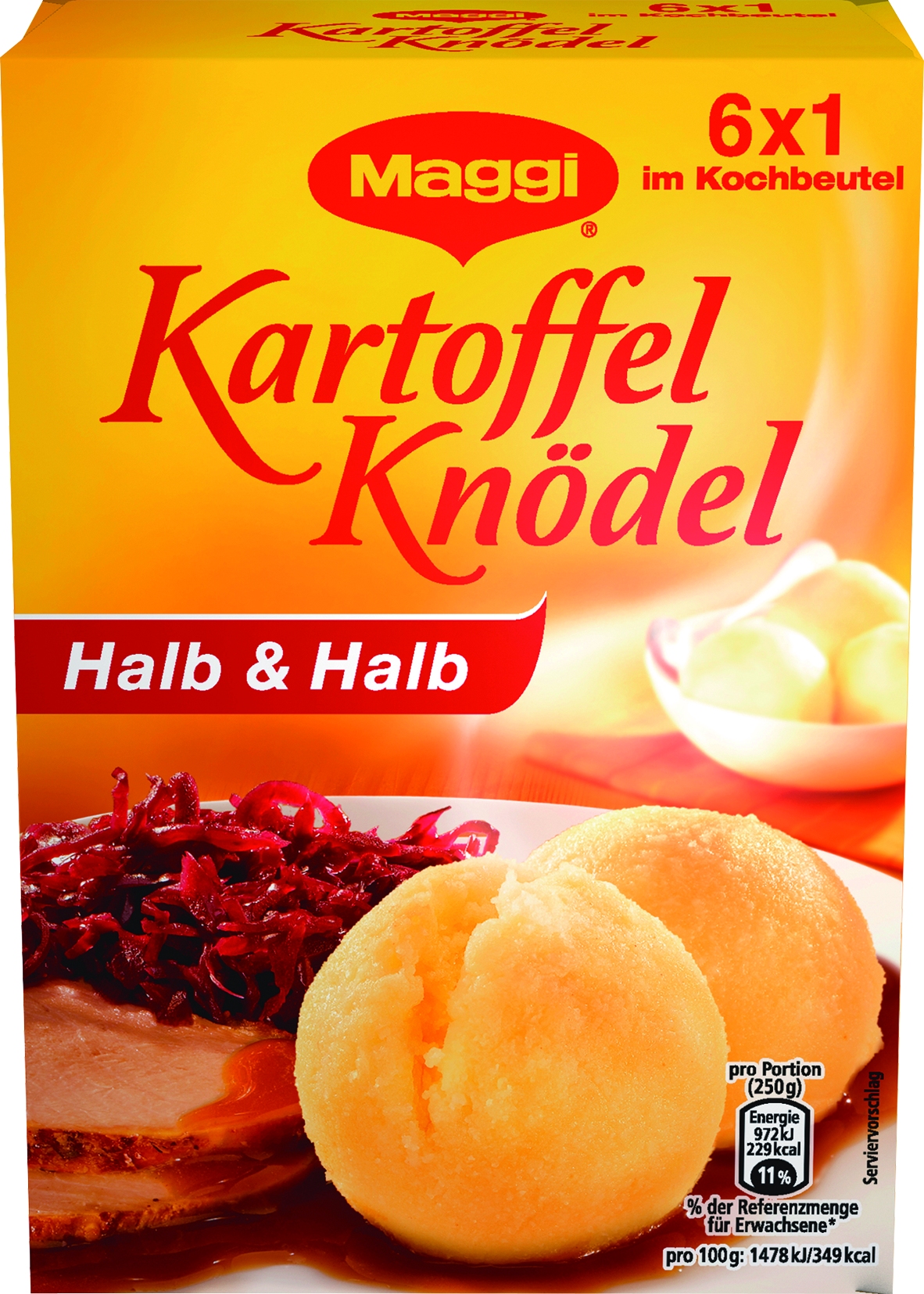 6 Kartoffelknoedel im Kochbeutel