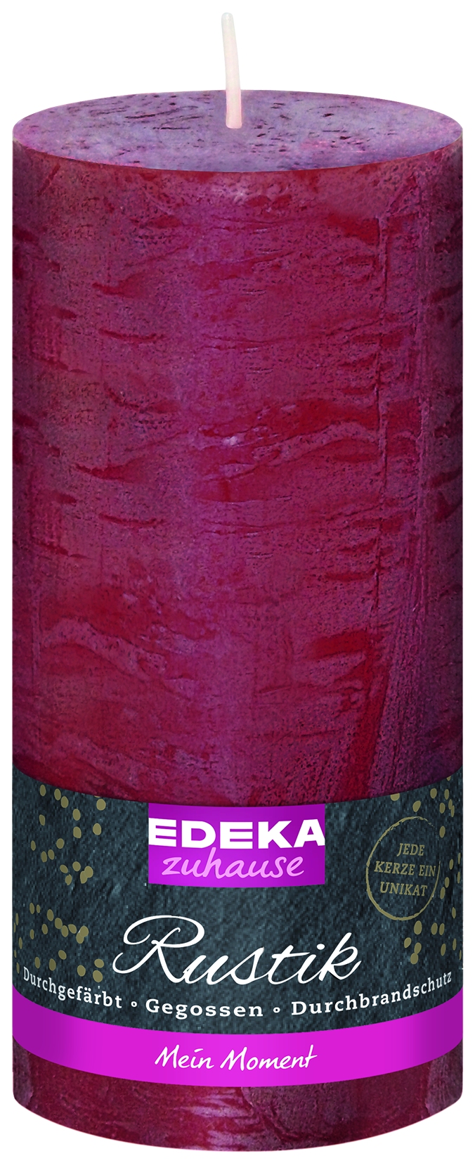 Rustik Stumpenkerze 160/70 mm, bordeaux