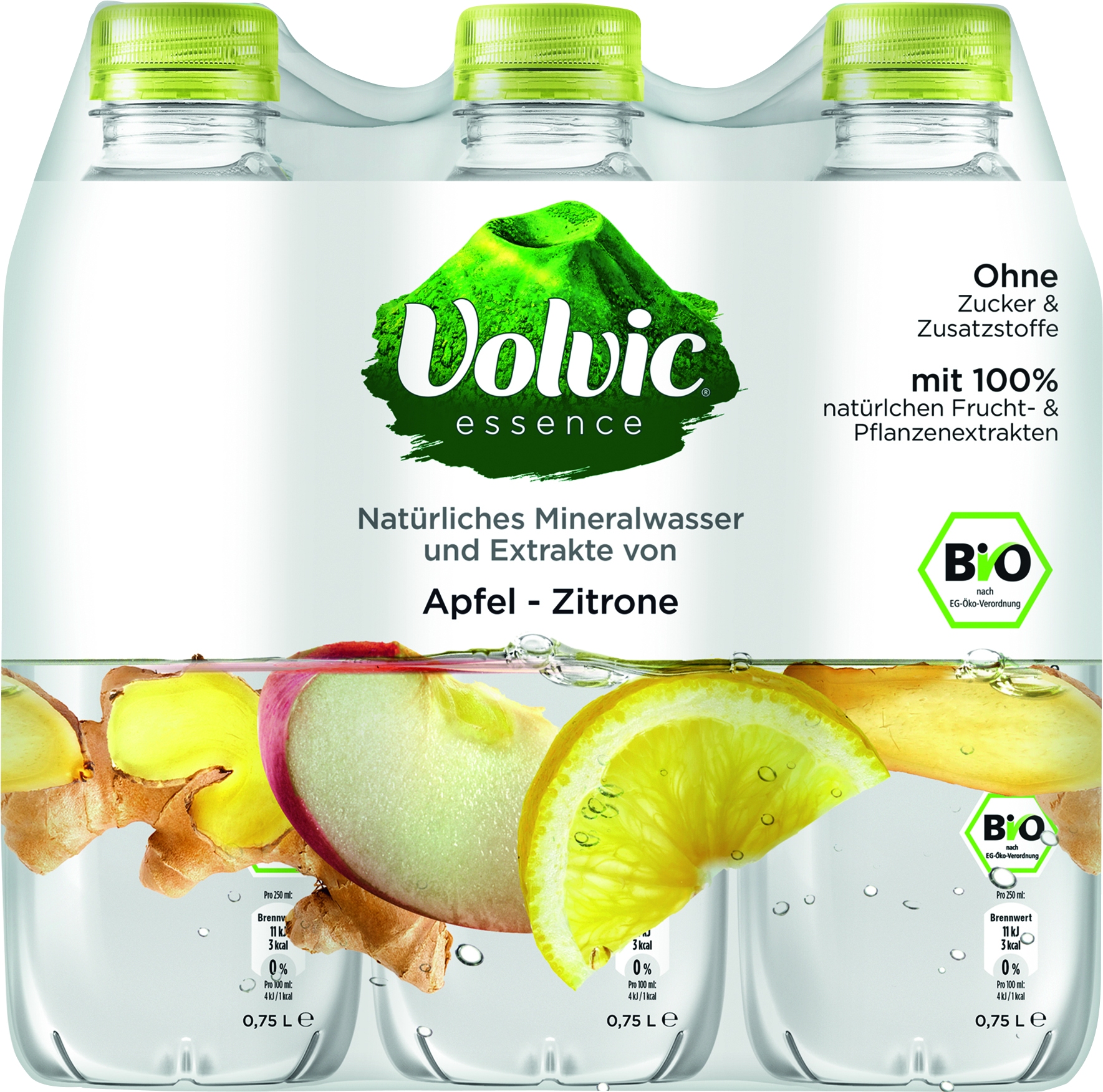 Bio Wasser mit Apfel, Zitrone, Ingwer   