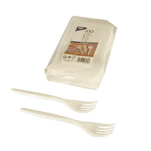 Plastikgabeln weiss 17,5cm, 100pc