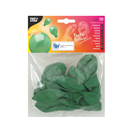Luftballons gruen, 25cm, 10er