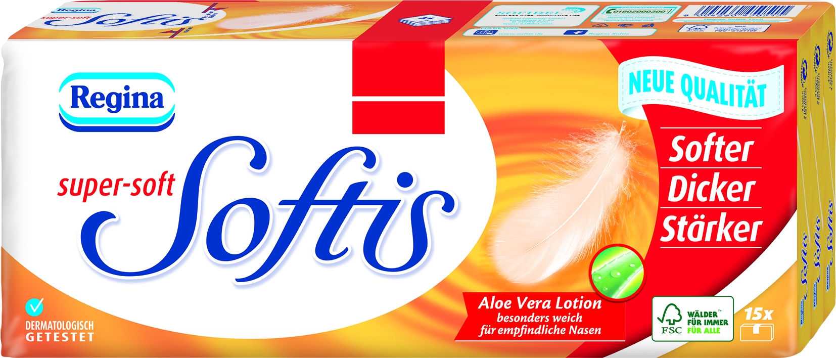 Softis handkerchiefs 15x9pc Aloe Vera