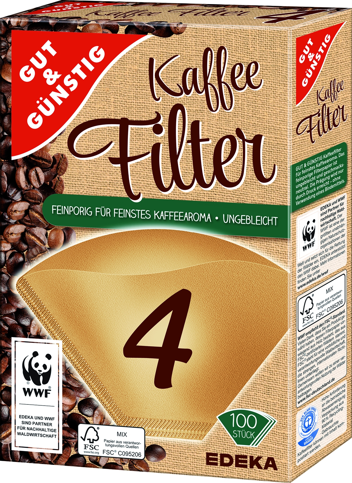 Coffee filter size 4   100pc