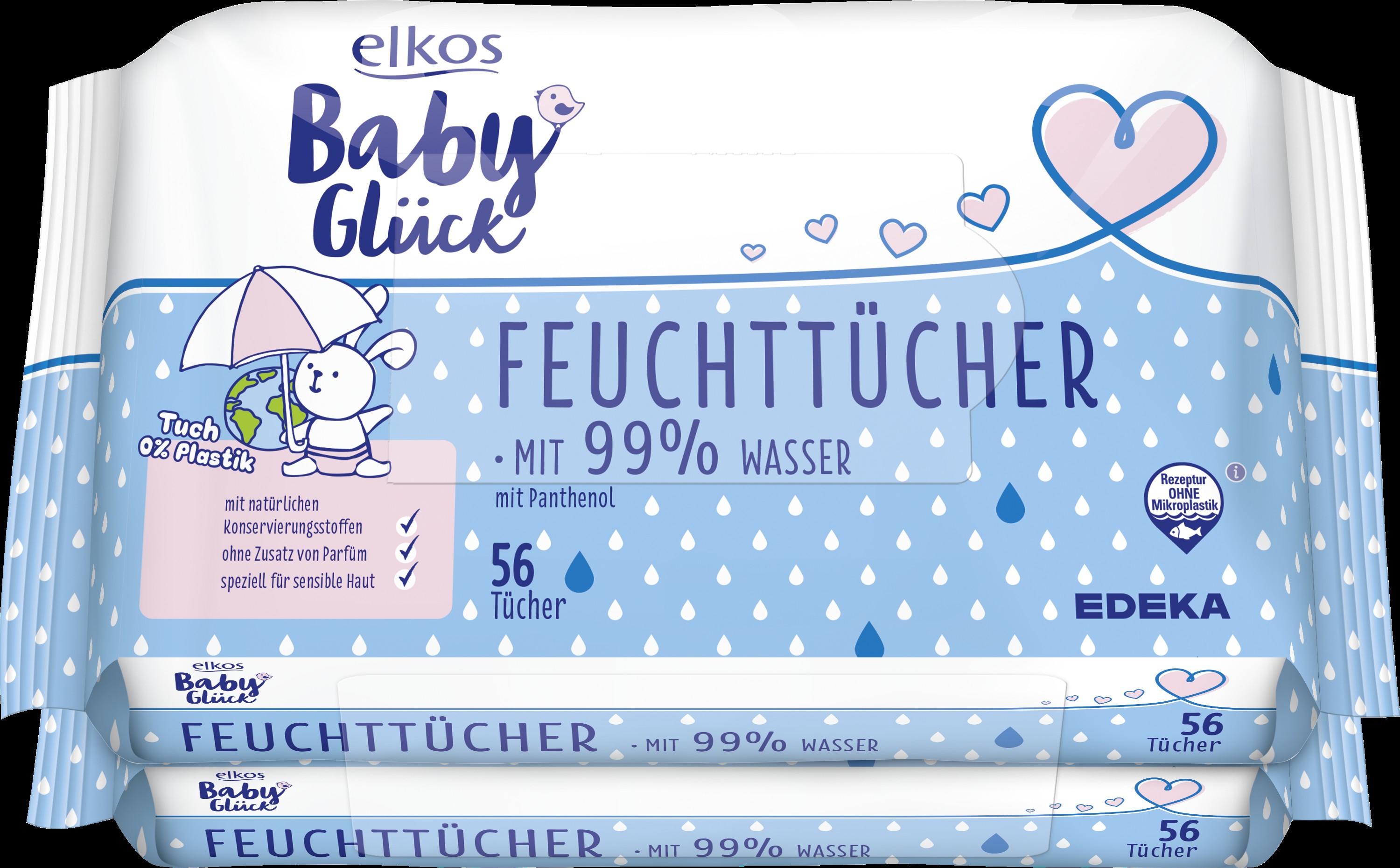 Elkos baby wipes 99% water 