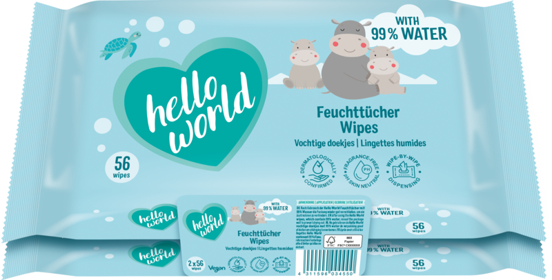 Baby Feuchttücher mit 99% Wasser