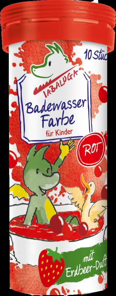 TabalugaChildren Bath Water Color in red with strawberry scent