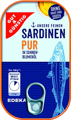 Sardinen ohne Haut und Graeten   