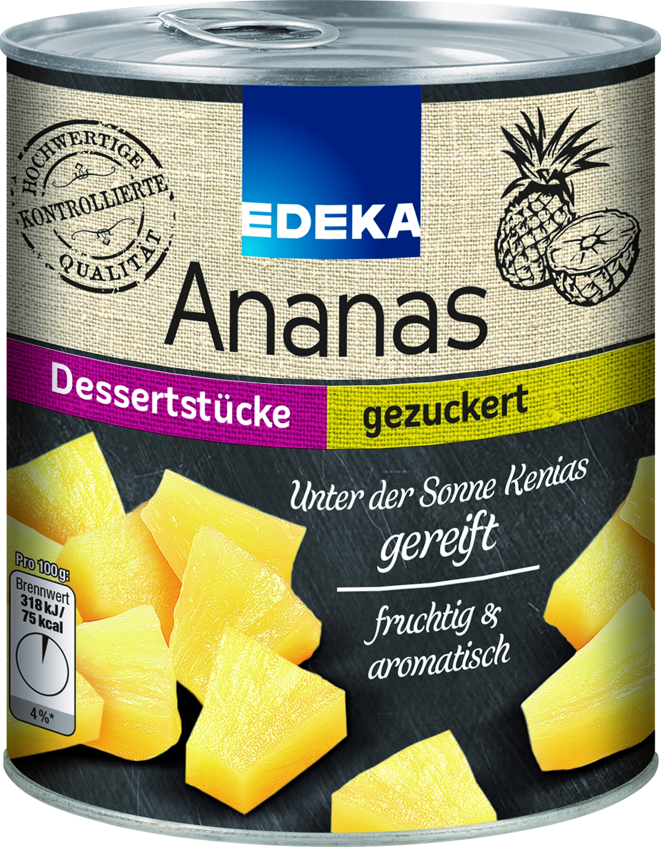 Ananas in Stuecken gezuckert   