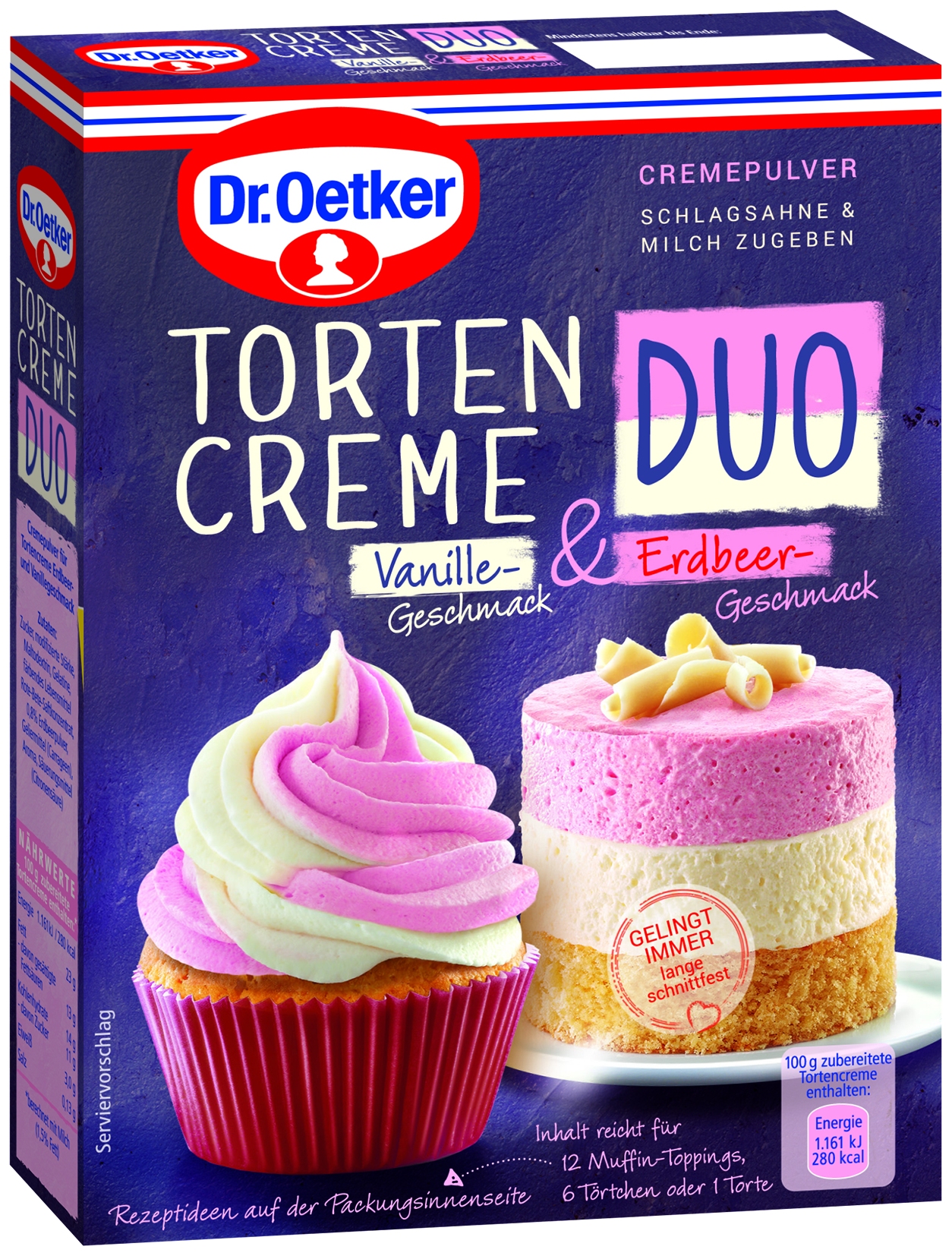 Tortencreme Duo Vanille & Erdbeer   