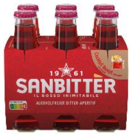 Sanbitter ital. Aoeritif, alkoholfrei, 6 Fl x 0,098ltr