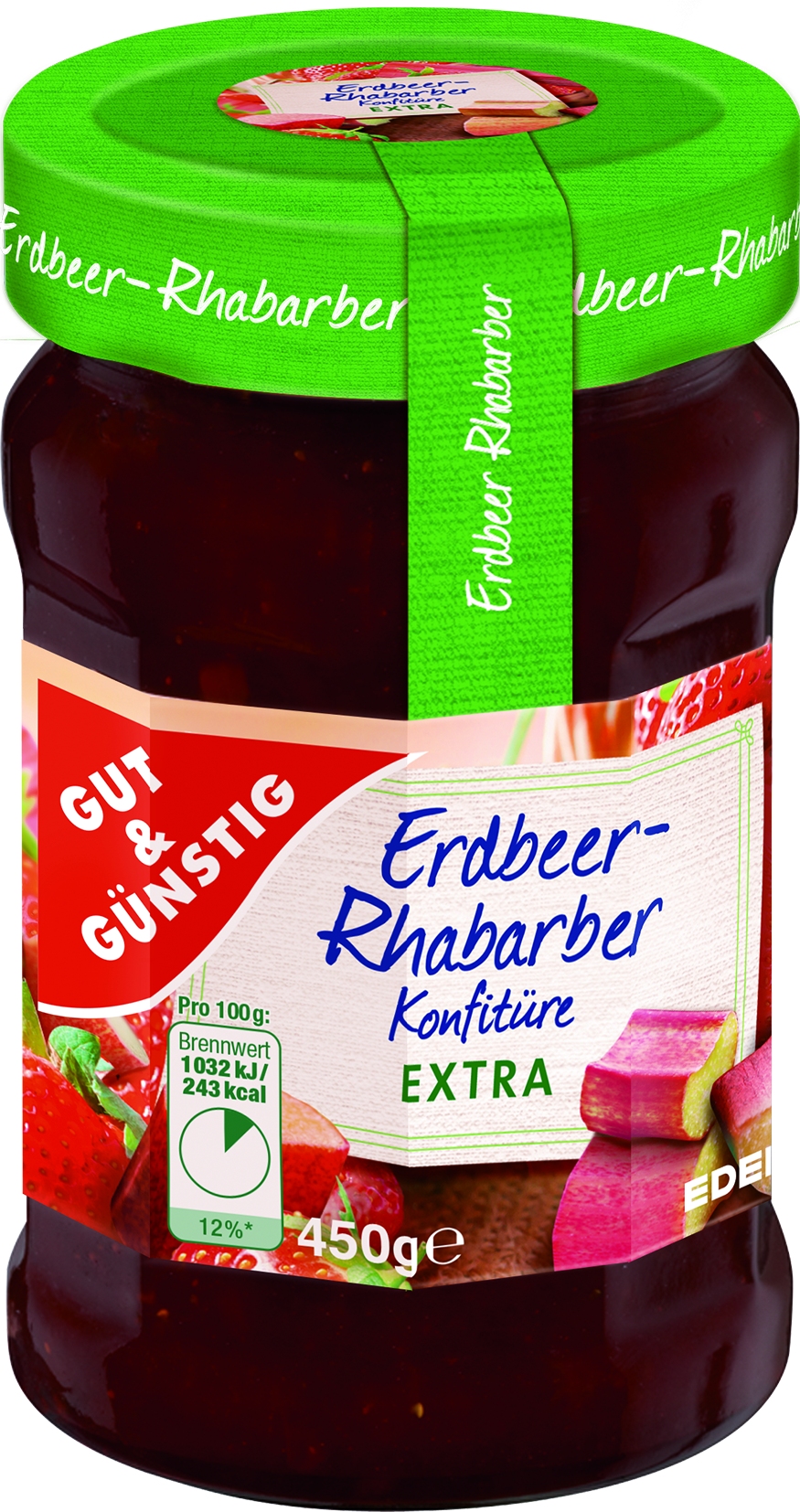 Konfituere extra Erdbeer-Rhabarber   