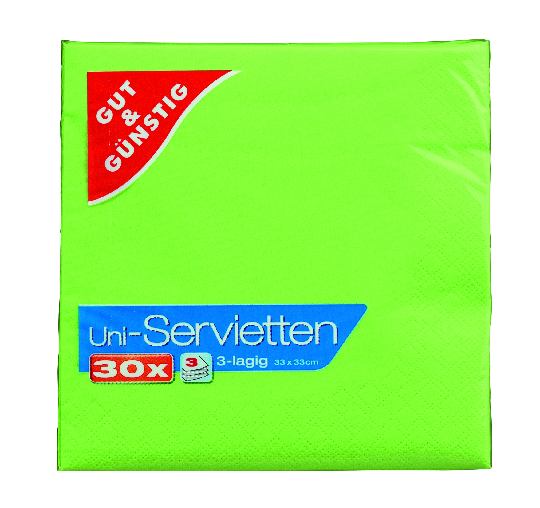 Napkins green, 3-ply, 30pc