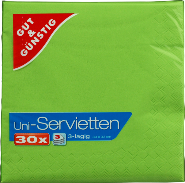 Gut & Günstig Servietten gruen