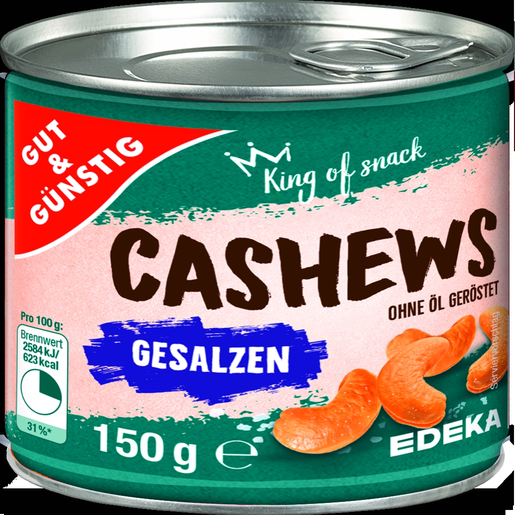 Cashewkerne geröstet und gesalzen   