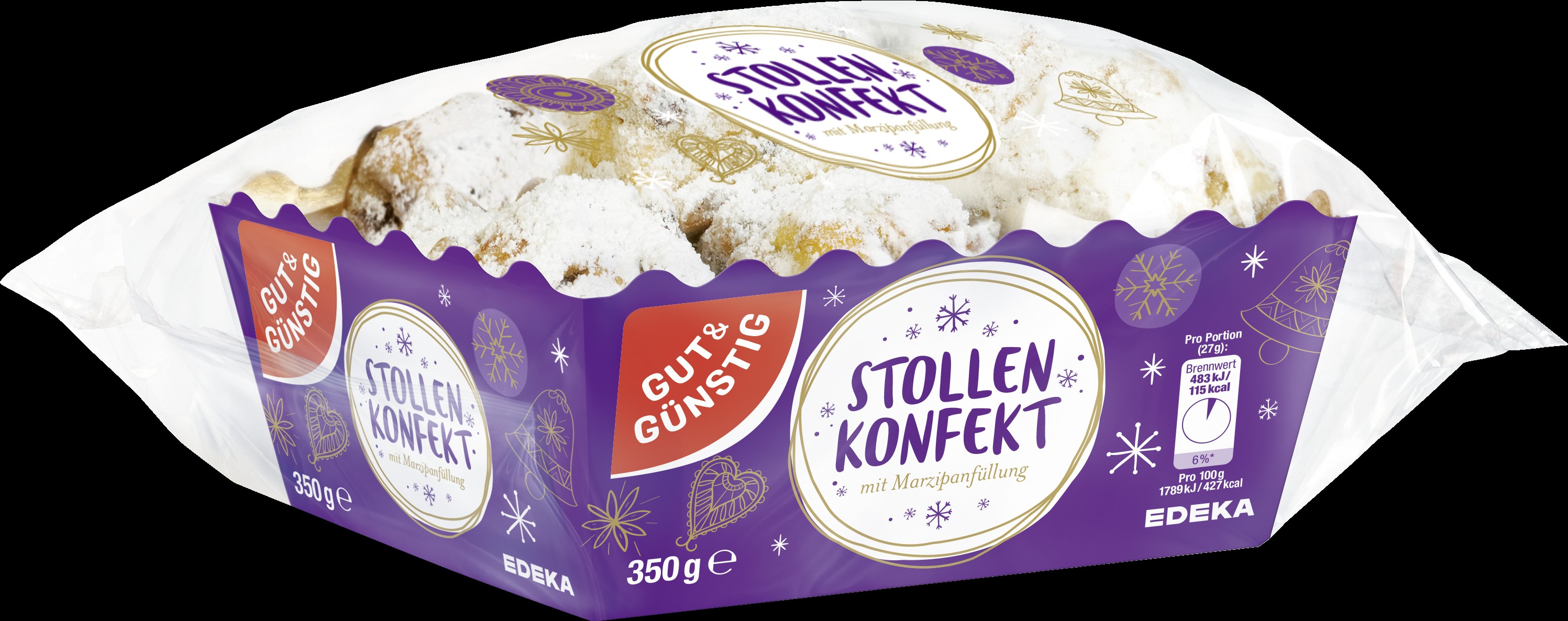 Stollenkonfekt mit Marzipanfüllung 350 g