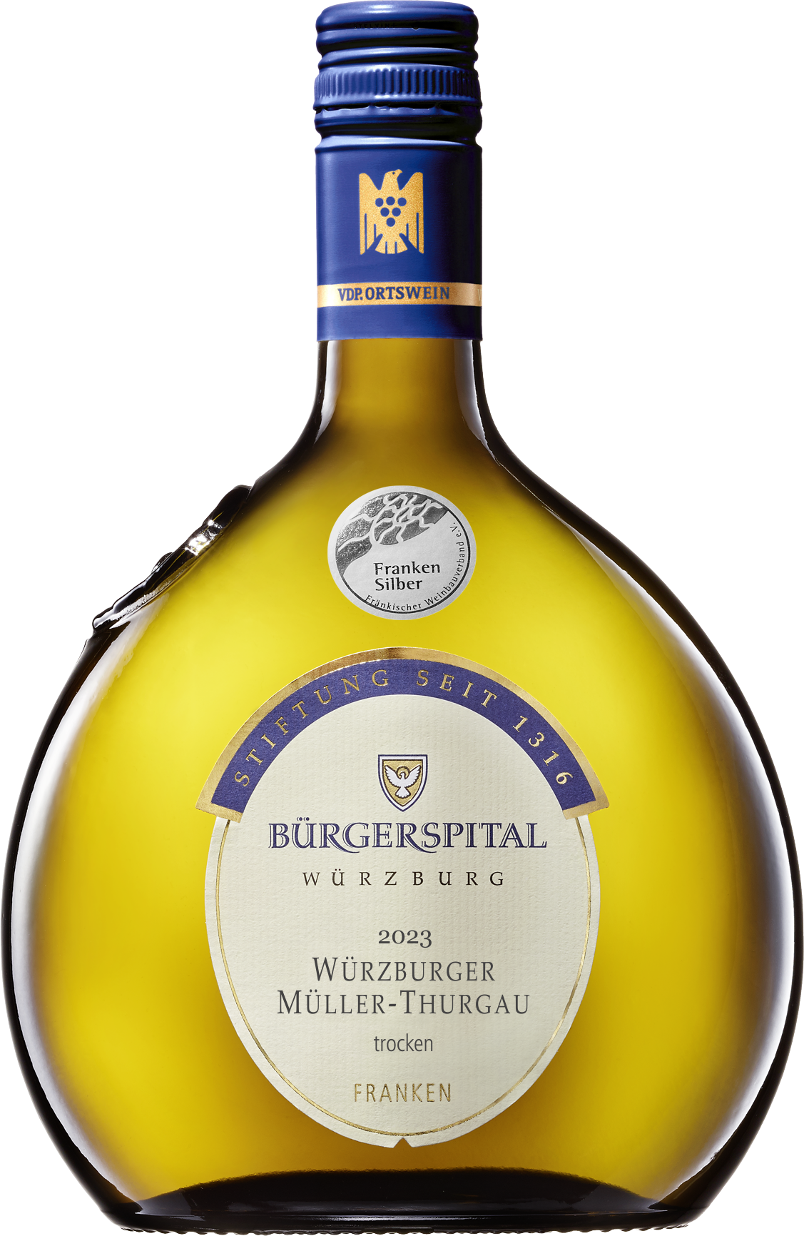 Bürgerspital, Würzburger Müller-Thurgau, VdP. Ortswein, trocken, weiß, Bocksbeutel