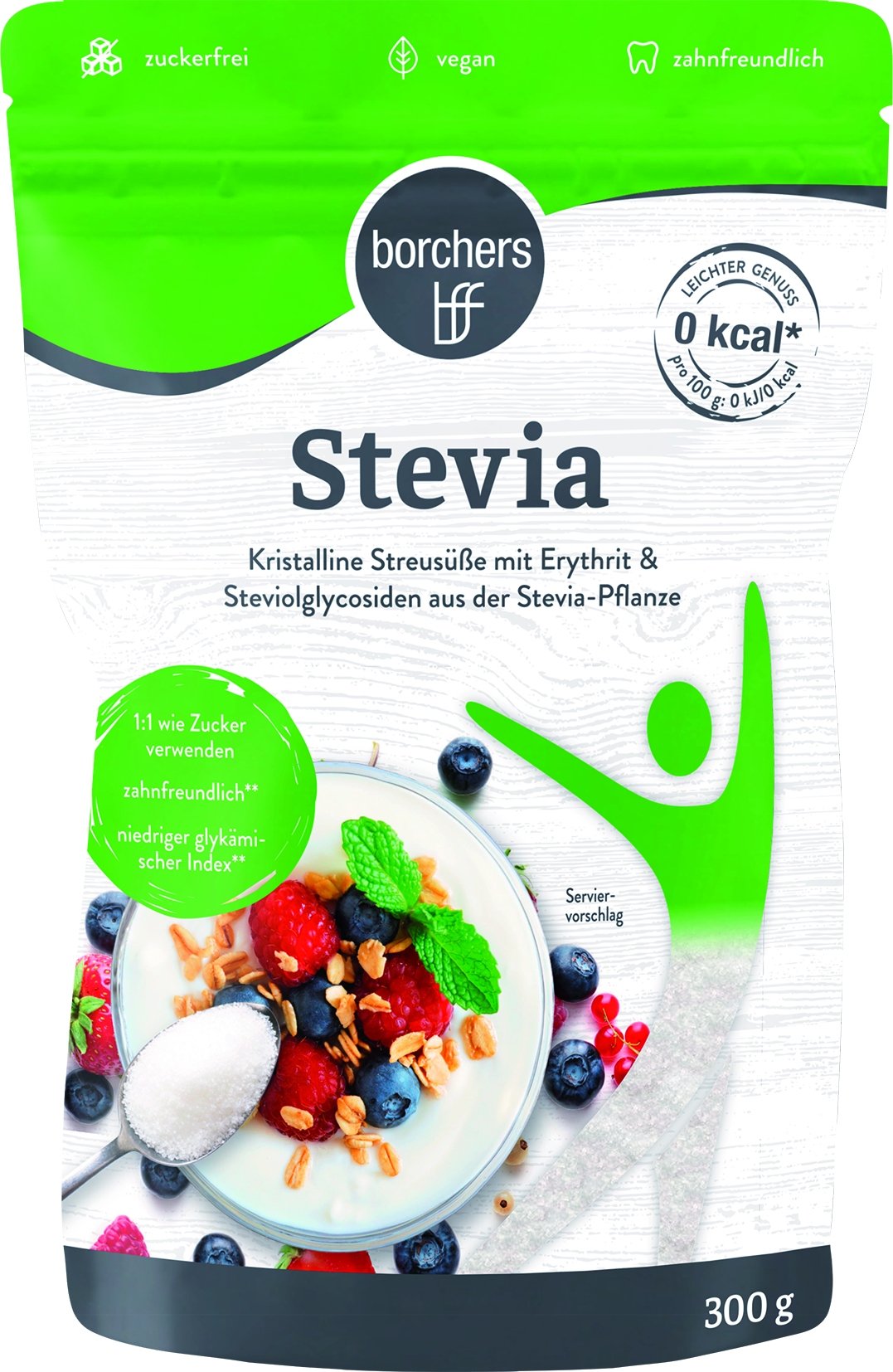 "Stevia" Kristalline Streusüße Verkauf nur im Karton 8  x 300gr