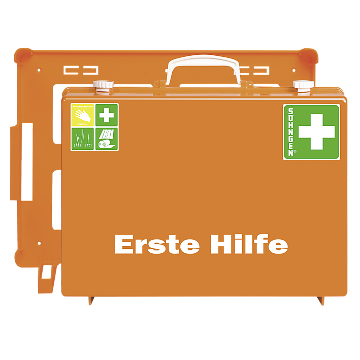 Erste-Hilfe-Koffer mit der Basis-Ausstattung nach der aktuellen DIN-Norm 13169