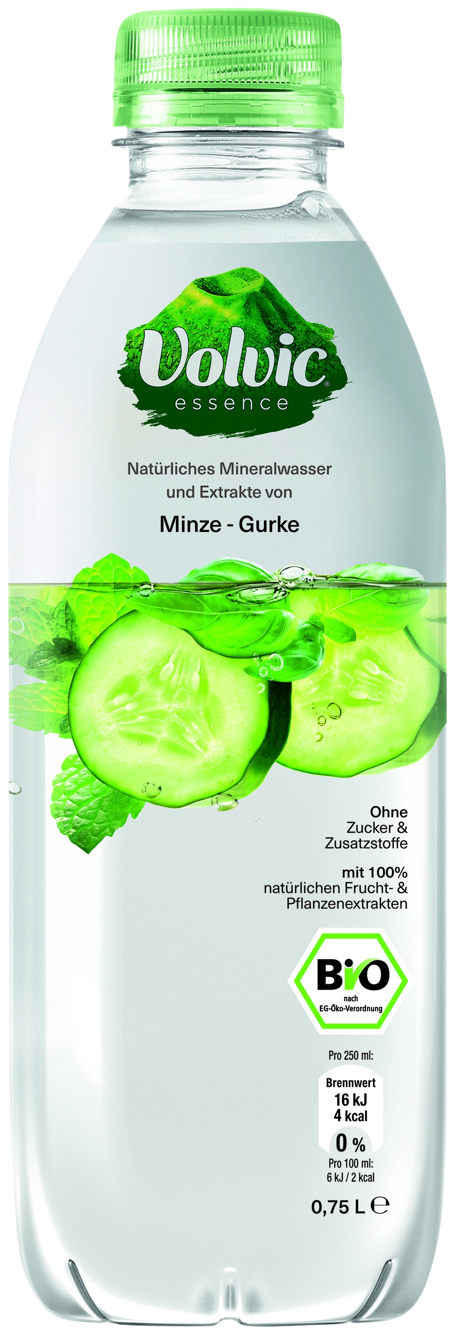 Bio Wasser mit Gurke, Minze, Basilikum   