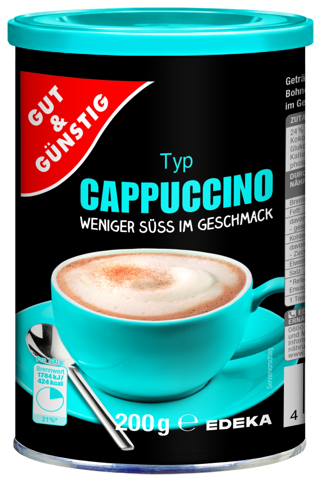 Cappuccino weniger Süß   