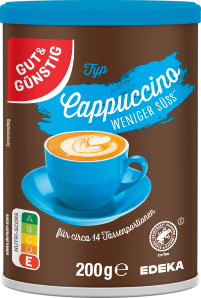 Cappuccino weniger Süß   