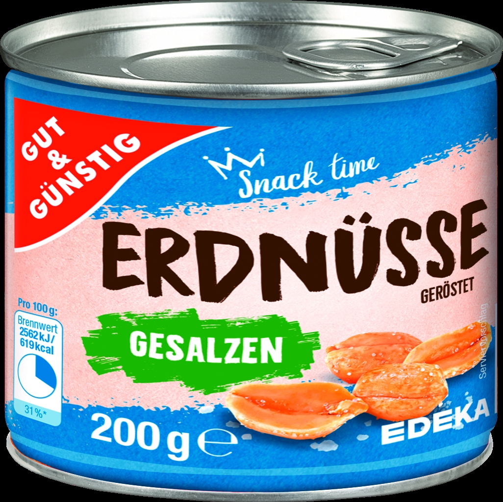 Erdnusskerne geroestet & gesalzen   